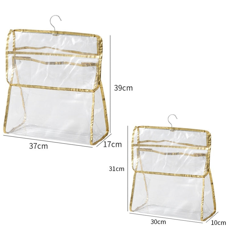 Home Wall Mounted Transparent Underwear Storage Bag, Golden Edge (Small), Golden Edge (Large), Silver Edge (Small)