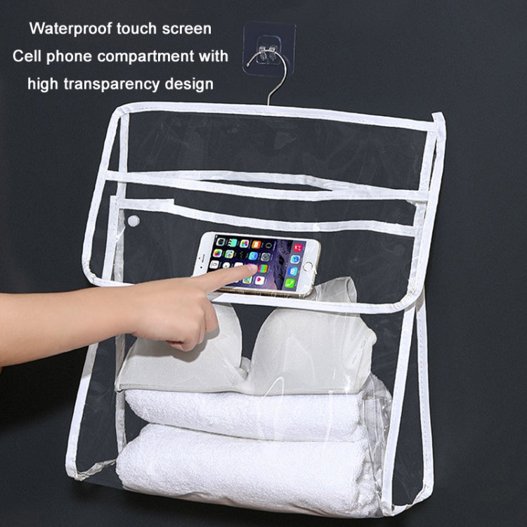 Home Wall Mounted Transparent Underwear Storage Bag, Golden Edge (Small), Golden Edge (Large), Silver Edge (Small)
