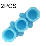 2 PCS 3 Grid Silicone Diamond Ice Tray Succulent Flower Pot Mold DIY Plaster Mold, Ink Green, Blue, Green Blue
