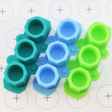 2 PCS 3 Grid Silicone Diamond Ice Tray Succulent Flower Pot Mold DIY Plaster Mold, Ink Green, Blue, Green