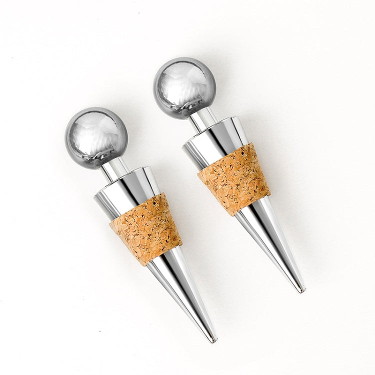 2 PCS Metal Cork Red Wine Stoppers Synthetic Wood Wine Corks, Metal Cork Wine Corks Metal Cork Wine Corks