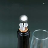 2 PCS Metal Cork Red Wine Stoppers Synthetic Wood Wine Corks, Metal Cork Wine Corks