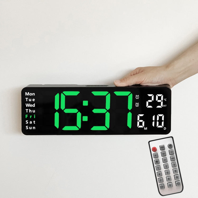 6629 13 Inch Multifunctional LED Living Room Large Screen Wall Clock, 13 Inch Black Shell Orange Light, 13 Inch Black Shell Green Light, 13 Inch Black Shell Red Light, 13 Inch White Shell Orange Light, 13 Inch White Shell Green Light                   ...