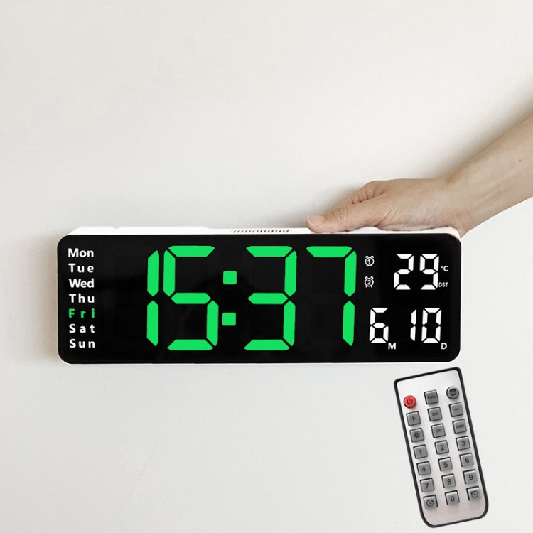 6629 13 Inch Multifunctional LED Living Room Large Screen Wall Clock, 13 Inch Black Shell Orange Light, 13 Inch Black Shell Green Light, 13 Inch Black Shell Red Light, 13 Inch White Shell Orange Light, 13 Inch White Shell Green Light                   ...