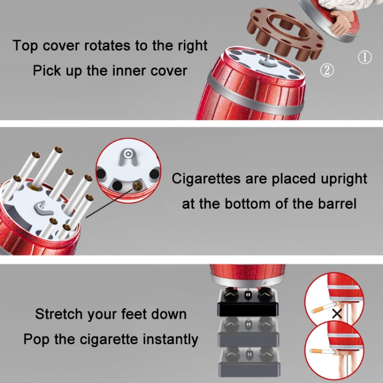 Wooden Barrels Automatic Ejection Cigarette Cases Spoof Toys, Strange Uncle, Santa Claus
