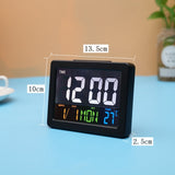 G2000 Color Screen Date Temperature Display Alarm Clock Desk Clock, White, Black
