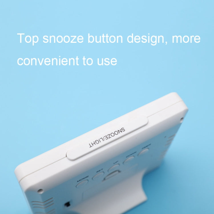 G2000 Color Screen Date Temperature Display Alarm Clock Desk Clock, White, Black