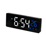 0715 Voice-activated LED Mute Date Temperature Display Electronic Clock, Black Surface Blue Light, Black Surface Green Light, Black Surface Red Light, White Shell Blue Light, White Shell Green Light, White Shell Red Light, Black Shell Blue Light       ... Black Surface Blue Light