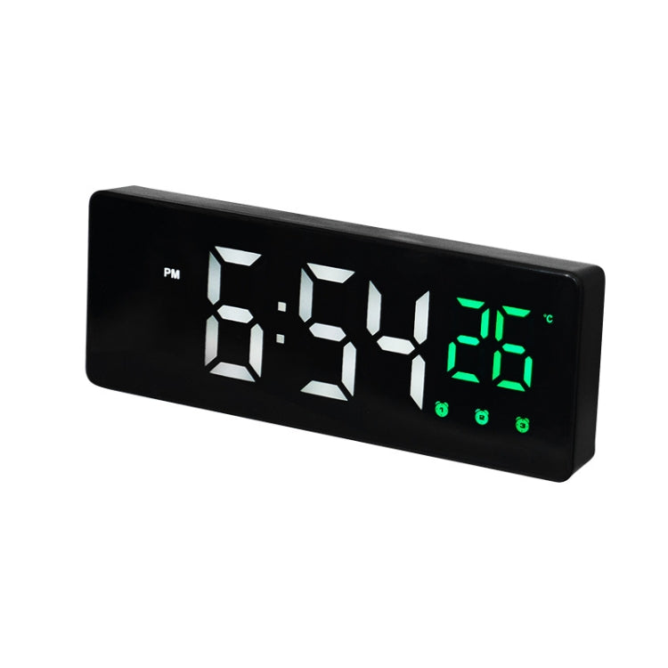 0715 Voice-activated LED Mute Date Temperature Display Electronic Clock, Black Surface Blue Light, Black Surface Green Light, Black Surface Red Light, White Shell Blue Light, White Shell Green Light, White Shell Red Light, Black Shell Blue Light       ... Black Surface Green Light