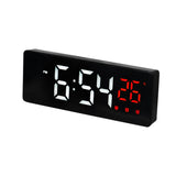0715 Voice-activated LED Mute Date Temperature Display Electronic Clock, Black Surface Blue Light, Black Surface Green Light, Black Surface Red Light, White Shell Blue Light, White Shell Green Light, White Shell Red Light, Black Shell Blue Light       ... Black Surface Red Light