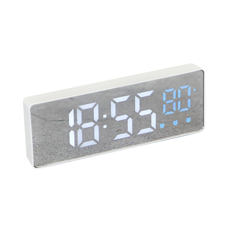 0715 Voice-activated LED Mute Date Temperature Display Electronic Clock, Black Surface Blue Light, Black Surface Green Light, Black Surface Red Light, White Shell Blue Light, White Shell Green Light, White Shell Red Light, Black Shell Blue Light       ... White Shell Blue Light