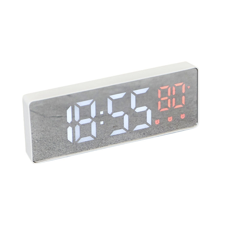 0715 Voice-activated LED Mute Date Temperature Display Electronic Clock, Black Surface Blue Light, Black Surface Green Light, Black Surface Red Light, White Shell Blue Light, White Shell Green Light, White Shell Red Light, Black Shell Blue Light       ... White Shell Red Light