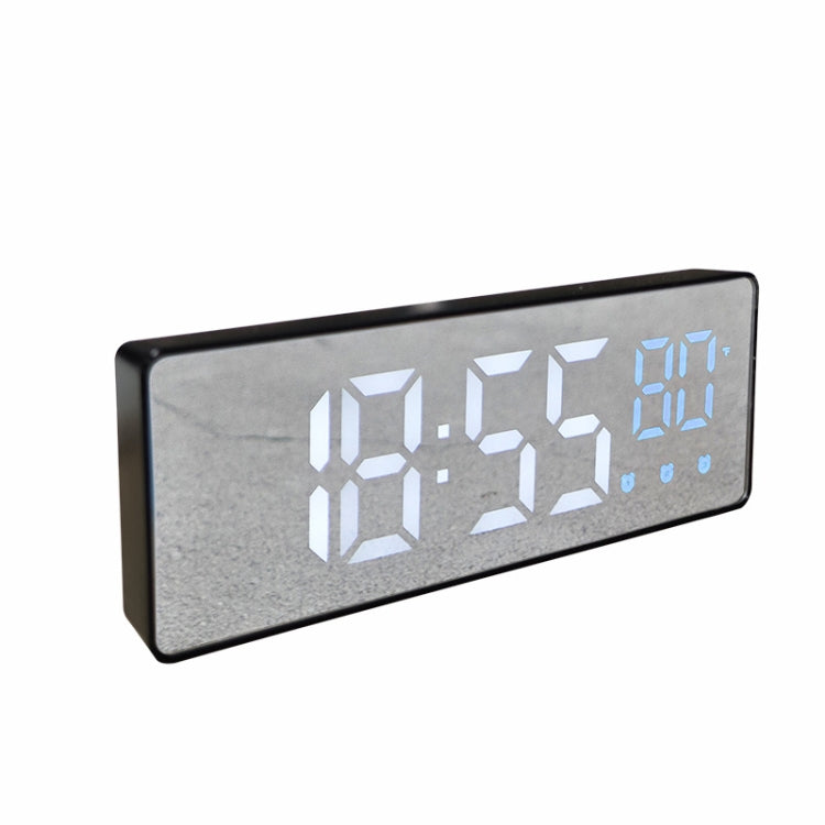 0715 Voice-activated LED Mute Date Temperature Display Electronic Clock, Black Surface Blue Light, Black Surface Green Light, Black Surface Red Light, White Shell Blue Light, White Shell Green Light, White Shell Red Light, Black Shell Blue Light       ... Black Shell Blue Light
