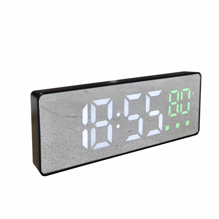 0715 Voice-activated LED Mute Date Temperature Display Electronic Clock, Black Surface Blue Light, Black Surface Green Light, Black Surface Red Light, White Shell Blue Light, White Shell Green Light, White Shell Red Light, Black Shell Blue Light       ... Black Shell Green Light