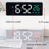 0715 Voice-activated LED Mute Date Temperature Display Electronic Clock, Black Surface Blue Light, Black Surface Green Light, Black Surface Red Light, White Shell Blue Light, White Shell Green Light, White Shell Red Light, Black Shell Blue Light       ...