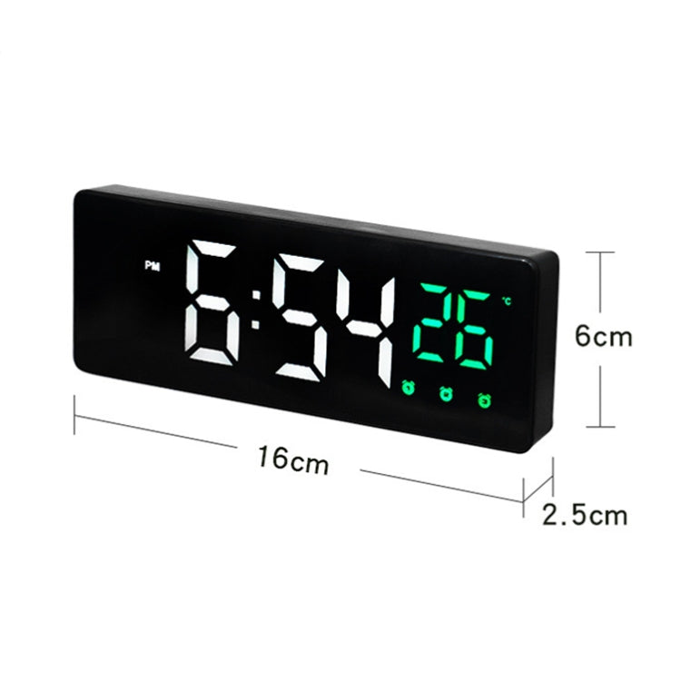 0715 Voice-activated LED Mute Date Temperature Display Electronic Clock, Black Surface Blue Light, Black Surface Green Light, Black Surface Red Light, White Shell Blue Light, White Shell Green Light, White Shell Red Light, Black Shell Blue Light       ...