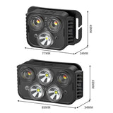 USB Charging Running Strong Bald Headlight Fishing Camping Waterproof Light, Style:, 3 Light Head, 5 Light Head