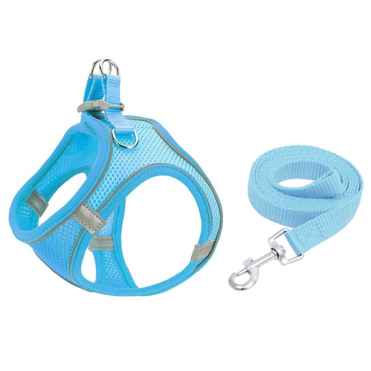 TM050 Pet Chest Strap Vest Type Breathable Reflective Traction Rope, XXXS, XXS, XS, S, M, L XXS Blue