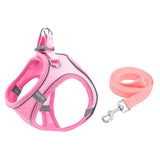 TM050 Pet Chest Strap Vest Type Breathable Reflective Traction Rope, XXXS, XXS, XS, S, M, L XXS Pink