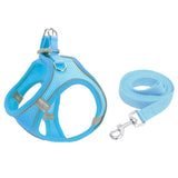 TM050 Pet Chest Strap Vest Type Breathable Reflective Traction Rope, XXXS, XXS, XS, S, M, L XS Blue