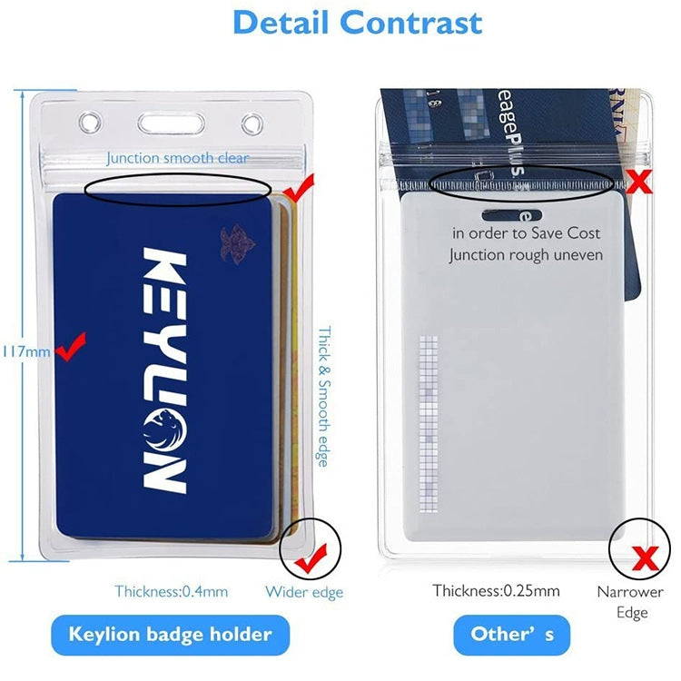 20 PCS Transparent PVC Vertical Plastic Card Sleeves Waterproof ID Card Sleeves Badges, ID Card Sleeves Badges