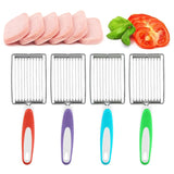 Tomato Luncheon Meat Slicer Non-slip Stainless Steel Fruit Cutter, Fruit Cutter(Orange), Fruit Cutter(Purple), Fruit Cutter(Blue), Fruit Cutter(Green)