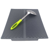 Silicone Drain Pad Kitchen Multifunctional Thermal Insulation Drying Pad, Grey, Green