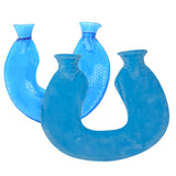 U-shaped PVC Hot Compress Shoulder And Neck Explosion-proof Water Injection Hot Water Bag, Blue + Gray Crystal, Blue + Navy Crystal, Blue + Green Snowflake Knitted, Blue + Gray Knitted, Blue + Cyan Knitted, Blue Light Cyan Knitted                      ... Blue + Lake Blue Crystal