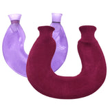 U-shaped PVC Hot Compress Shoulder And Neck Explosion-proof Water Injection Hot Water Bag, Blue + Gray Crystal, Blue + Navy Crystal, Blue + Green Snowflake Knitted, Blue + Gray Knitted, Blue + Cyan Knitted, Blue Light Cyan Knitted                      ... Purple + Purple Knitted