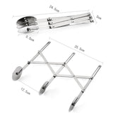Stainless Steel Retractable Multipurpose Pizza Knife, Style:, 3 Wheeles, 4 Wheels, 5 Wheels, 6 Wheels, 7 Wheels, Two Headed 7 Wheels