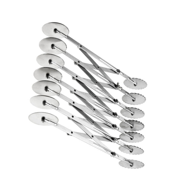 Stainless Steel Retractable Multipurpose Pizza Knife, Style:, 3 Wheeles, 4 Wheels, 5 Wheels, 6 Wheels, 7 Wheels, Two Headed 7 Wheels