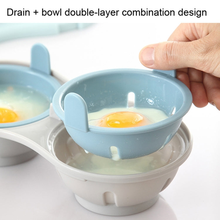 Two-compartment Steamed Egg Box Microwave Steamed Egg Plate Egg Mold, Egg Plate (Blue), Egg Plate (Orange)