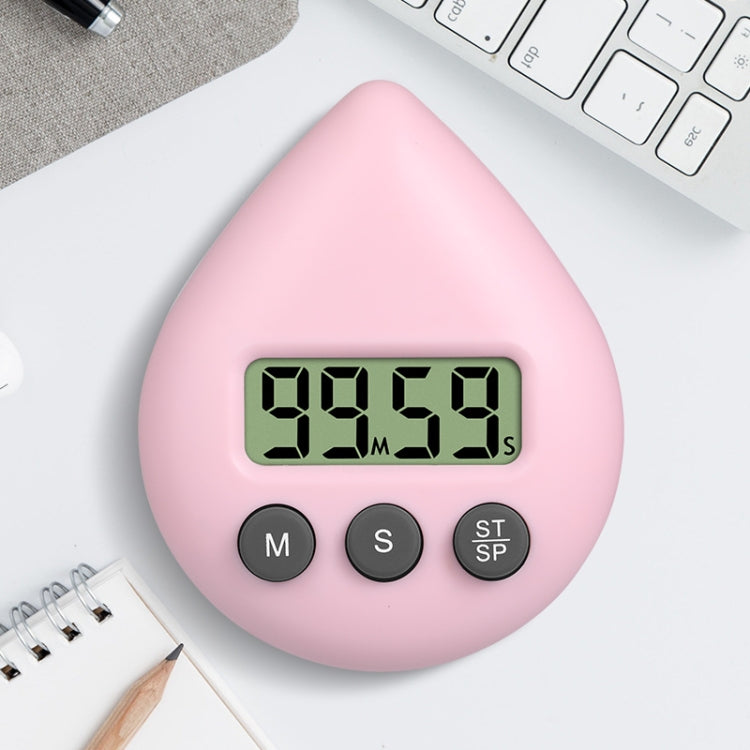 Water Drop Electronic Timer Student Learning Reminder, White, Black, Orange, Green, Blue, Light Pink, Yellow Green, Light Green Light Pink