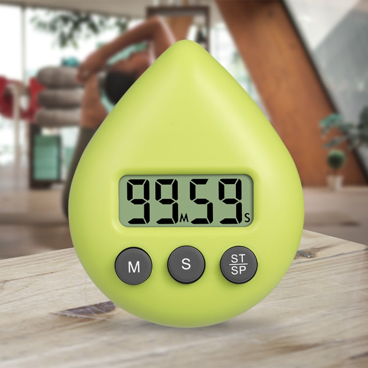 Water Drop Electronic Timer Student Learning Reminder, White, Black, Orange, Green, Blue, Light Pink, Yellow Green, Light Green Yellow Green