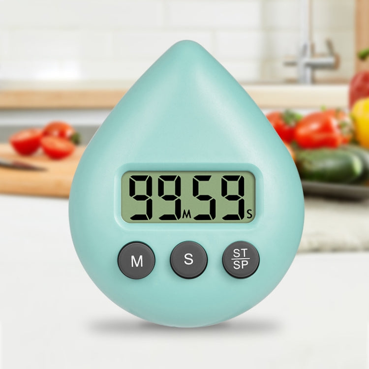 Water Drop Electronic Timer Student Learning Reminder, White, Black, Orange, Green, Blue, Light Pink, Yellow Green, Light Green Light Green