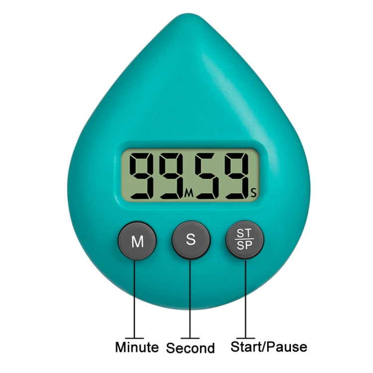 Water Drop Electronic Timer Student Learning Reminder, White, Black, Orange, Green, Blue, Light Pink, Yellow Green, Light Green