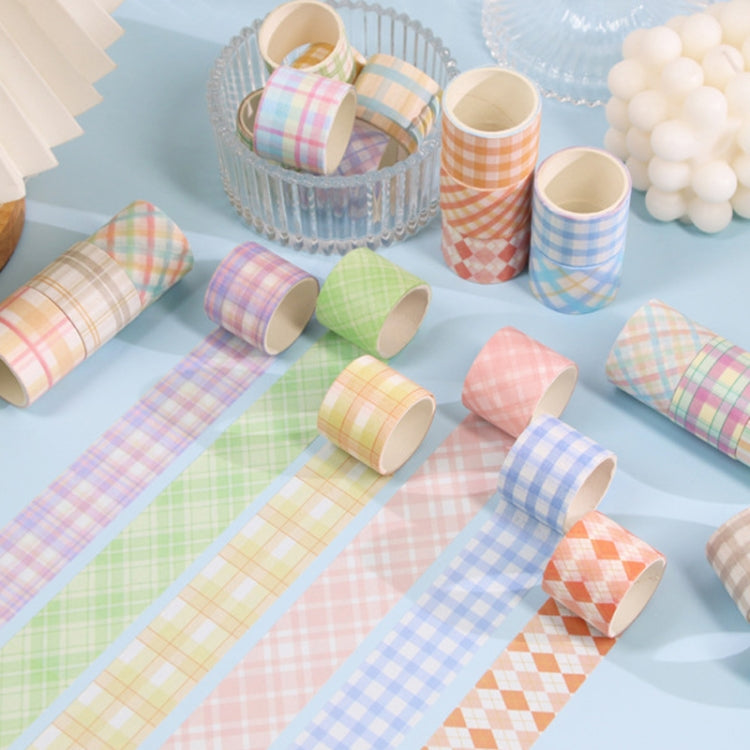 Small Fresh Lattice Salt Series Hand Account Tape Set, 60 Rolls 1.5cm x 2m, 30 Rolls 3cm x 2m