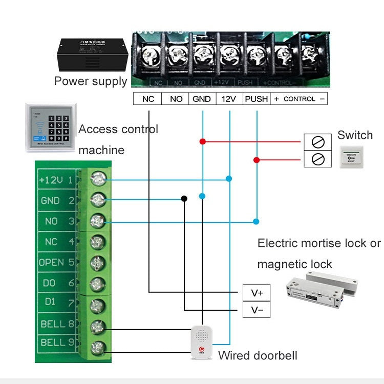 Top And Bottom Frameless Glass Door Aluminum Alloy Electric Mortise Lock, Left, Right