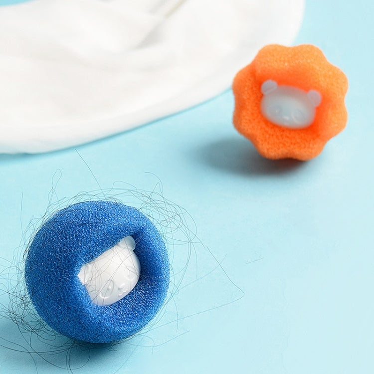 Washing Machine Laundry Ball Decontamination Hair Removal Anti-winding Cleaning Ball, Bear Blue, Bear Orange