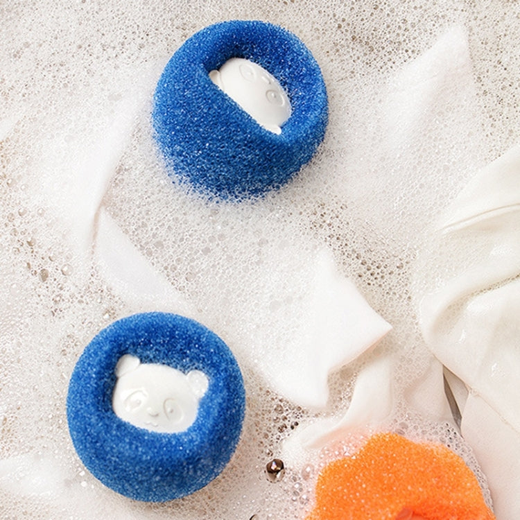 Washing Machine Laundry Ball Decontamination Hair Removal Anti-winding Cleaning Ball, Bear Blue, Bear Orange