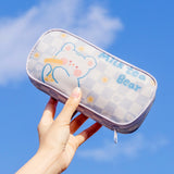 A22 Large-Capacity Cute Cartoon Pattern Pen Bag Stationery Storage Bag, Black, Pink, Yellow, Blue