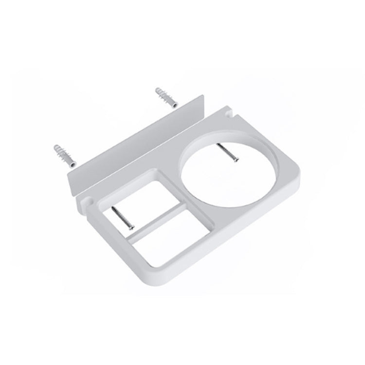 2-in-1 Hair Dryer Wall Mount Bracket Bathroom Shelf, White, Black White