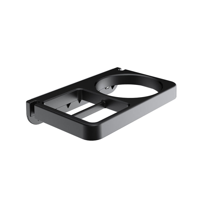 2-in-1 Hair Dryer Wall Mount Bracket Bathroom Shelf, White, Black Black