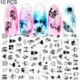 10 PCS Cartoon Heart Letters Comic Character Nail Art Sticker 3D Adhesive Nail Stickers, F106, F636, F637, F638, F639, F640 F637
