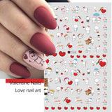 10 PCS Cartoon Heart Letters Comic Character Nail Art Sticker 3D Adhesive Nail Stickers, F106, F636, F637, F638, F639, F640