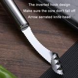 10 PCS Stainless Steel Pepper Seed Decator Fruit Kernel Knife, Round Handle, Diplonema Handle