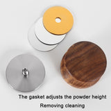 Pear Wood Stainless Steel Coffee Compressor, 51 mm, 53 mm, 58 mm