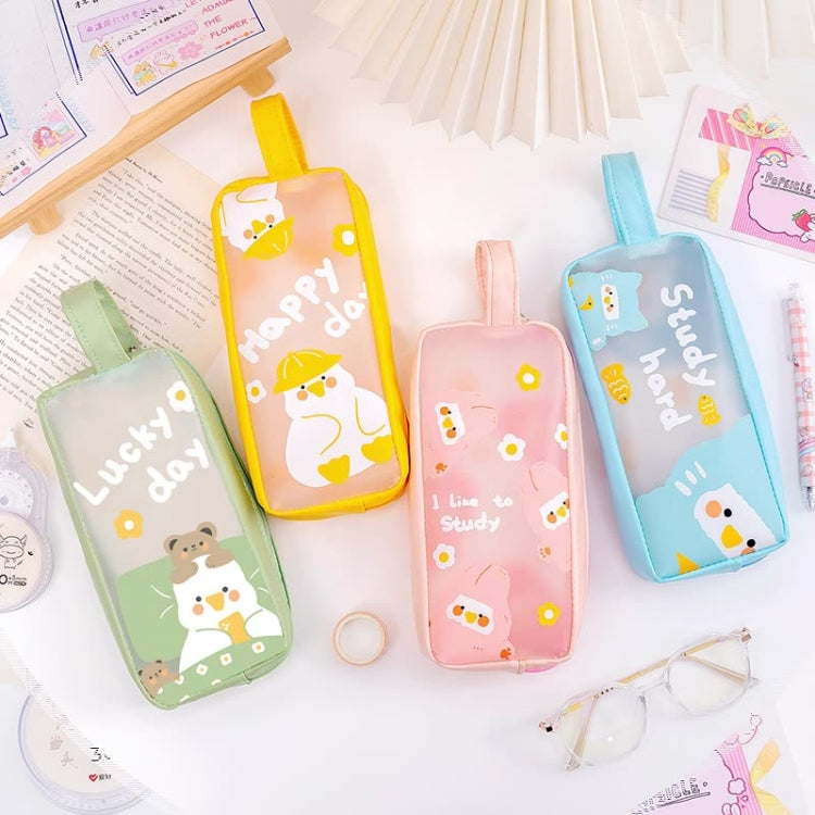 PVC Cute Cartoon Large Capacity Student Stationery Bag