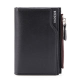 BEEDOVR 9902 Men Short Wallet Multi-card Zipper ID Bag, BEEDOVR 9902 Black, BEEDOVR 9902 Brown