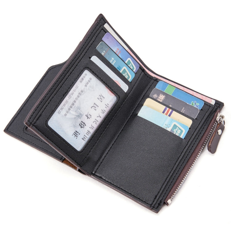 BEEDOVR 9902 Men Short Wallet Multi-card Zipper ID Bag, BEEDOVR 9902 Black, BEEDOVR 9902 Brown